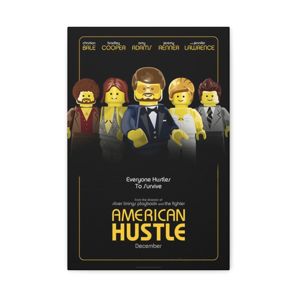 American Hustle LEGO Movie Wall Art Canvas Art With Backing. Jurassic Bricks