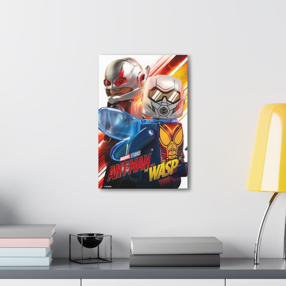 Antman And The Wasp Marvel LEGO Movie Wall Art Canvas Art With Backing. Jurassic Bricks