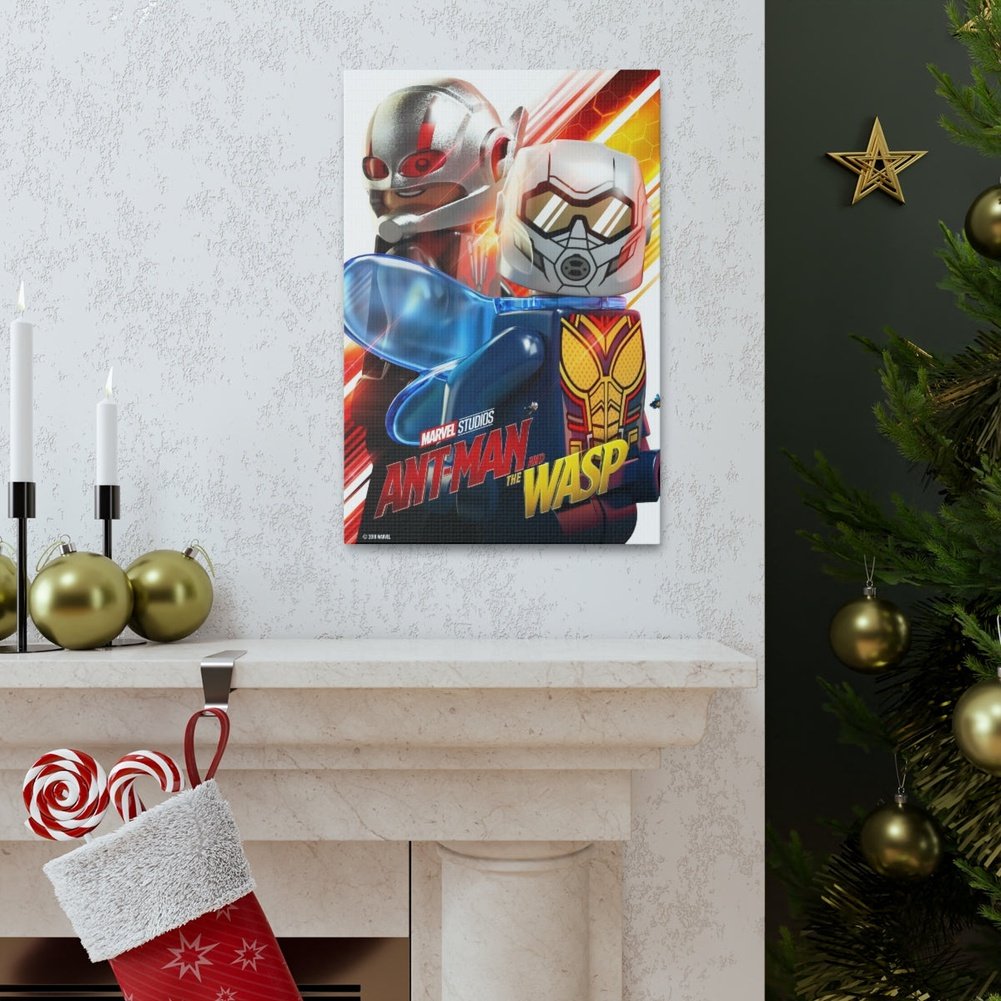 Antman And The Wasp Marvel LEGO Movie Wall Art Canvas Art With Backing. Jurassic Bricks
