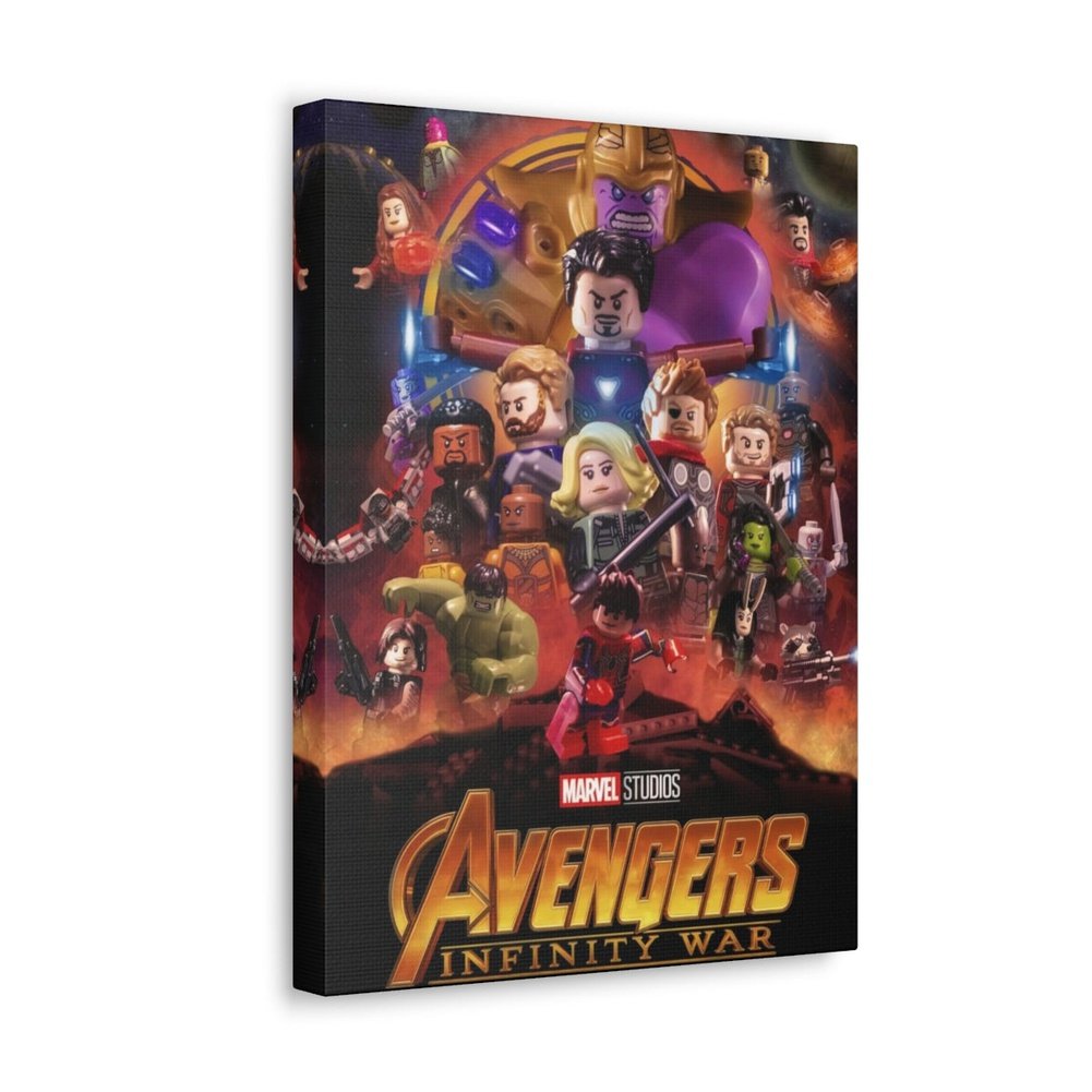 Avengers Infinity War LEGO Movie Wall Art Canvas Art With Backing. Jurassic Bricks