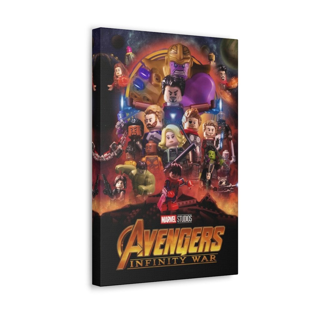 Avengers Infinity War LEGO Movie Wall Art Canvas Art With Backing. Jurassic Bricks