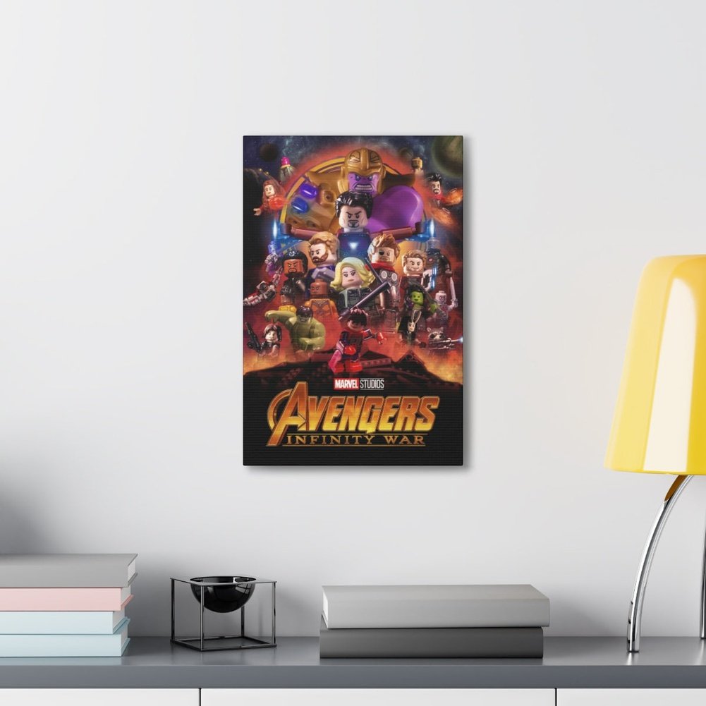 Avengers Infinity War LEGO Movie Wall Art Canvas Art With Backing. Jurassic Bricks