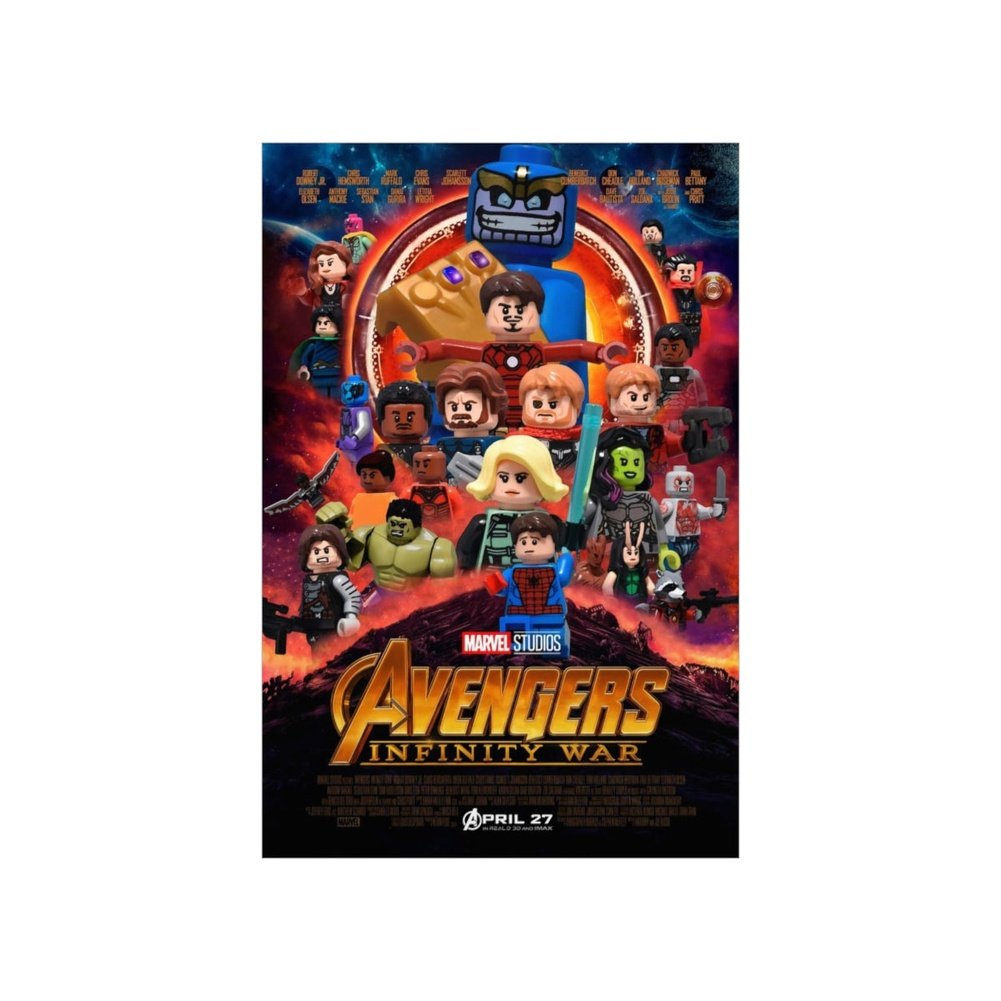 Avengers Infinity Wars LEGO Movie Wall Art POSTER ONLY Jurassic Bricks