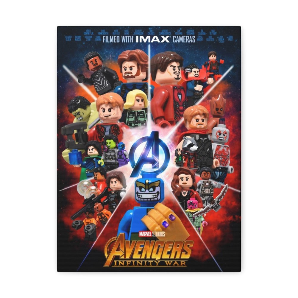 Custom MOC Same as Major Brands! Avengers Infinity Wars v2 LEGO Movie Wall Art Canvas Art With Backing.