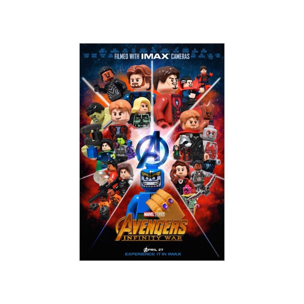 Avengers Infinity Wars v2 LEGO Movie Wall Art POSTER ONLY Jurassic Bricks