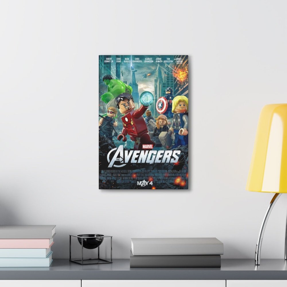 Avengers LEGO Movie Wall Art Canvas Art With Backing. Jurassic Bricks