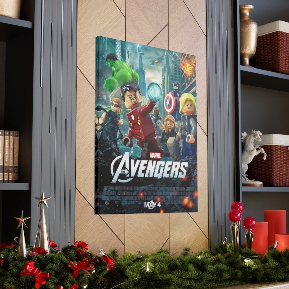 Avengers LEGO Movie Wall Art Canvas Art With Backing. Jurassic Bricks