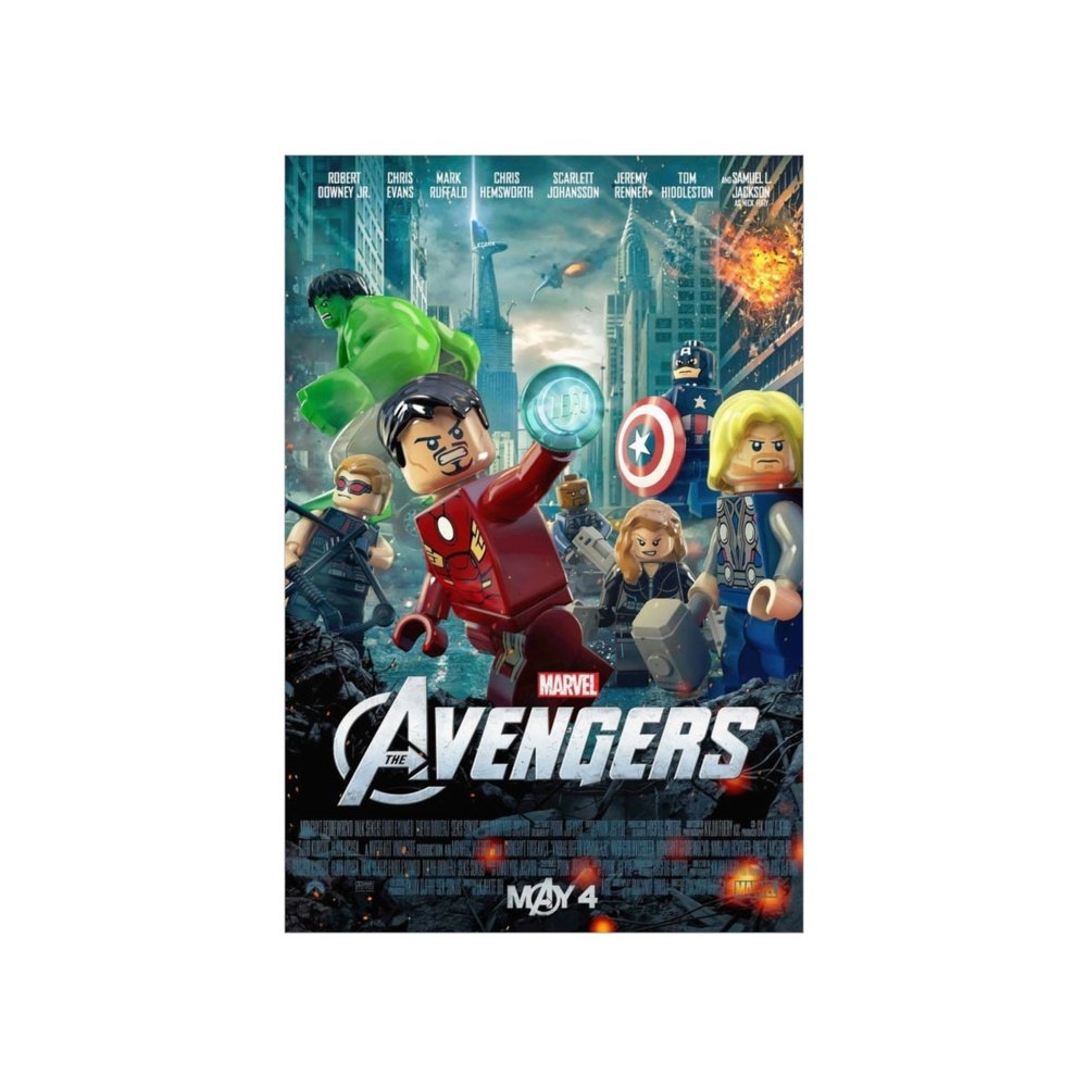 Avengers LEGO Movie Wall Art POSTER ONLY Jurassic Bricks