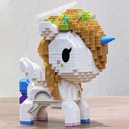 Balody Creative Series Cute Unicorn Mini Diamond Building Blocks Bricks Cartoon Flying Horse 3D Model Toys For Kid Birthday Gift Jurassic Bricks