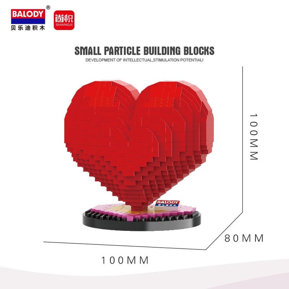 Custom Moc Same As Major Brands! Mini Blocks Red Heart Rose Building Bricks for Lover Wife Girlfriend Present Valentine Fun Toys Juguetes Princess