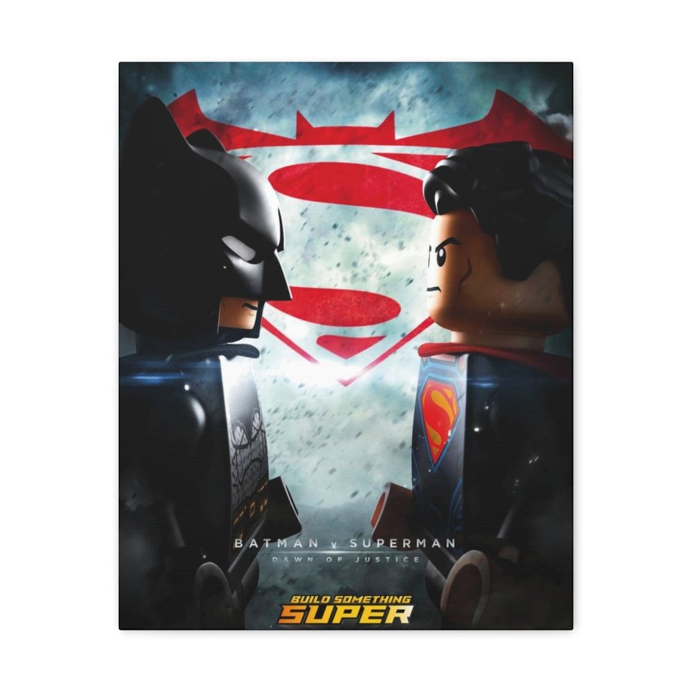 Custom MOC Same as Major Brands! Batman VS Superman LEGO Movie Wall Art Canvas Art With Backing.