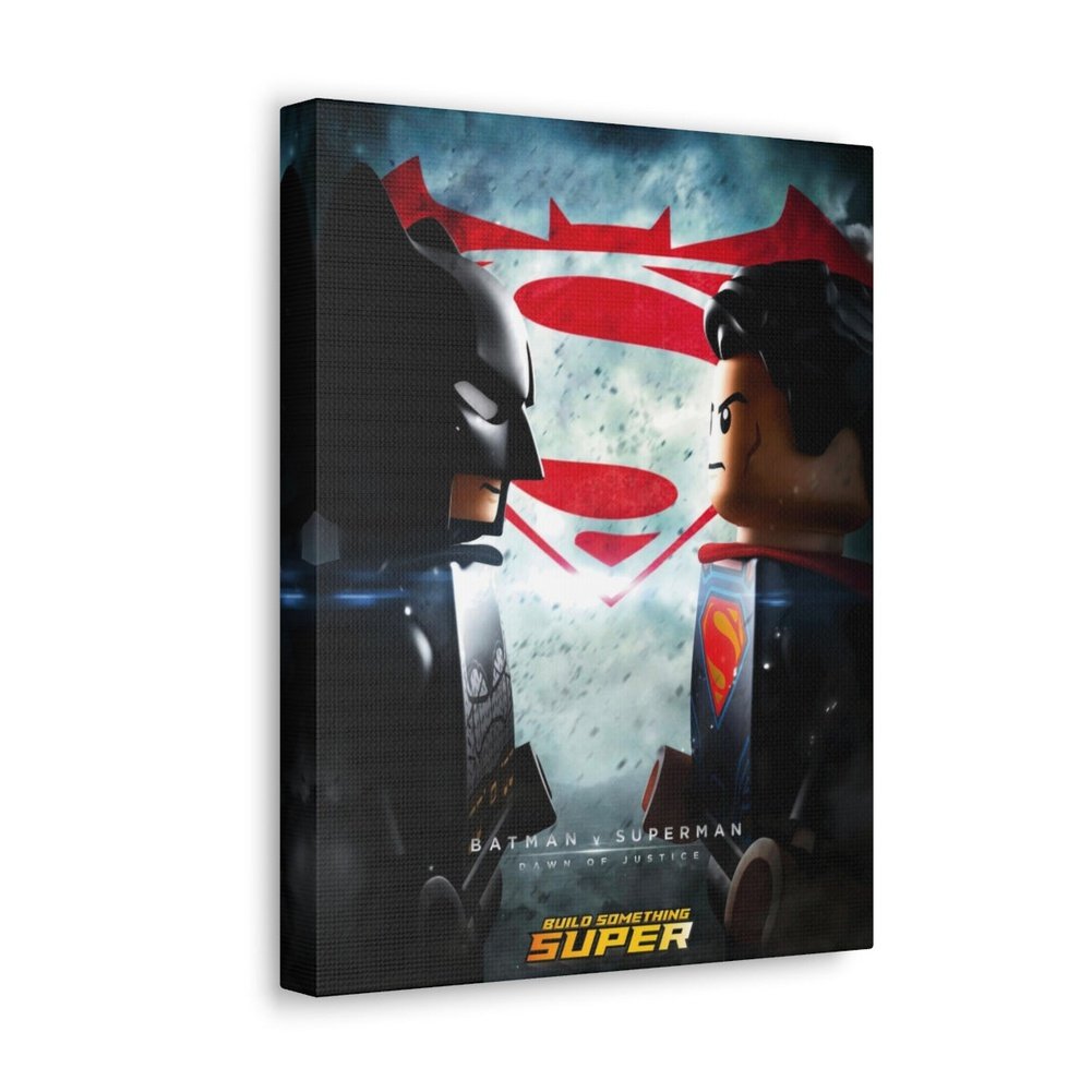 Batman VS Superman LEGO Movie Wall Art Canvas Art With Backing. Jurassic Bricks