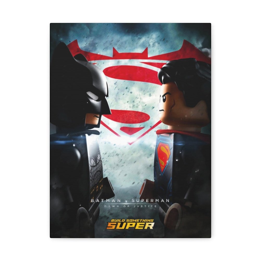 Custom MOC Same as Major Brands! Batman VS Superman LEGO Movie Wall Art Canvas Art With Backing.