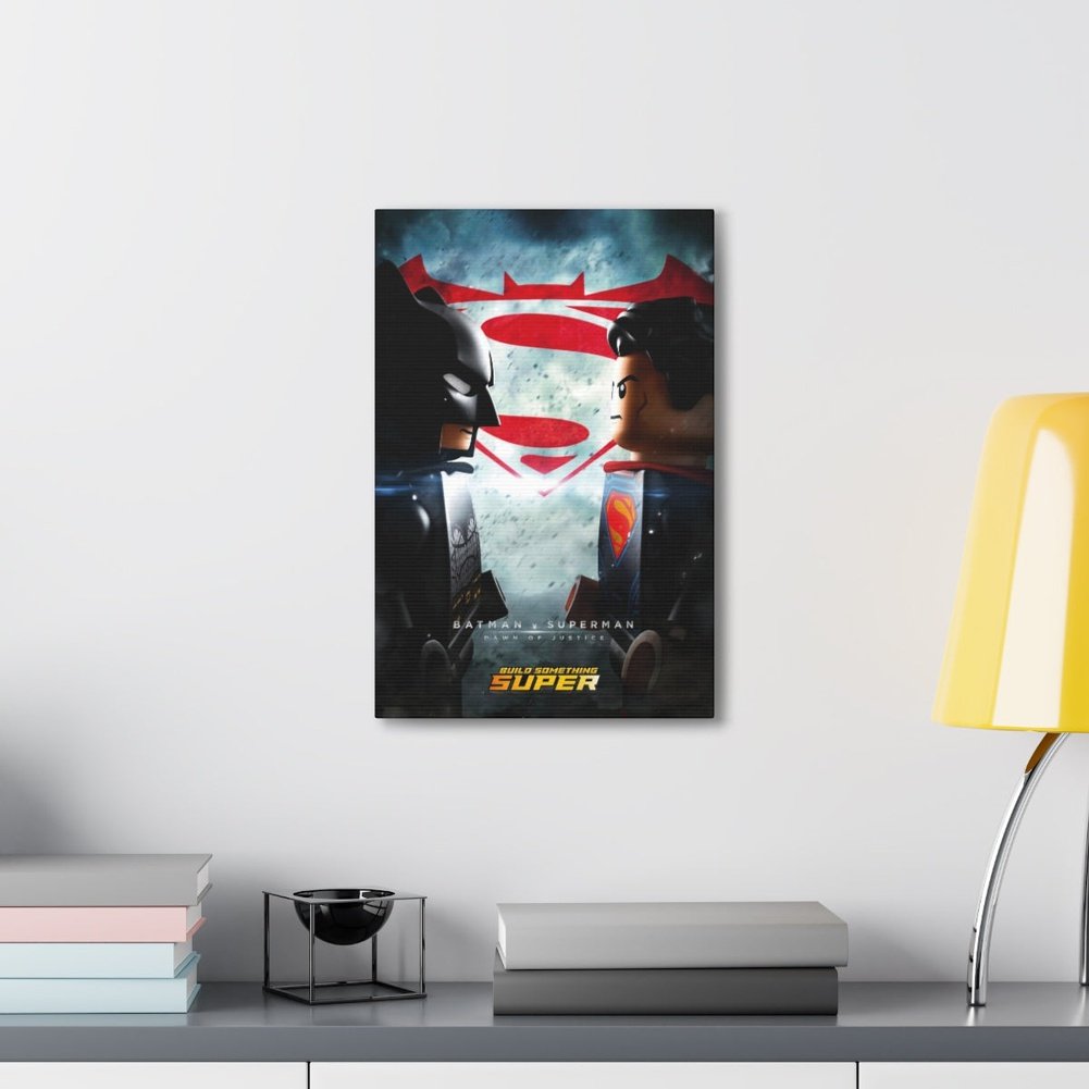 Batman VS Superman LEGO Movie Wall Art Canvas Art With Backing. Jurassic Bricks