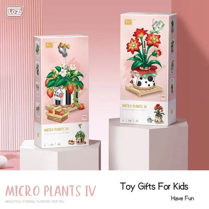 Custom MOC Same as Major Brands! Building Block MINI 3D Flower Bouquet MOC Romantic Eternal Plant Potted Decoration Bricks Valentine&#39;s Day Girls Toys Kids