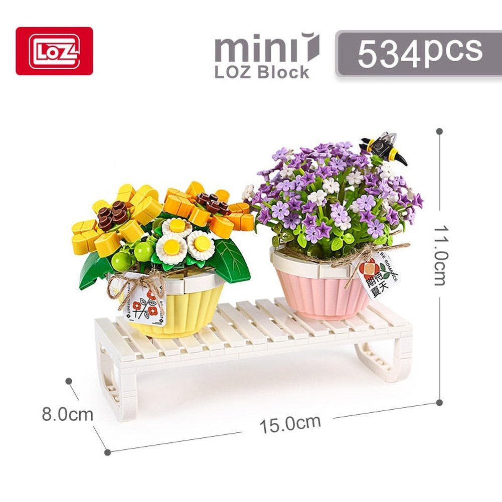 Building Block MINI 3D Flower Bouquet MOC Romantic Eternal Plant Potted Decoration Bricks Valentine&#39;s Day Girls Toys Kids Gifts K&B Brick Store