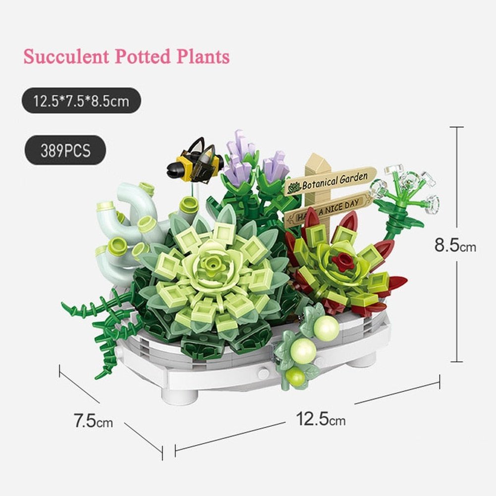 Building Blocks Bouquet 3D Flower Model Children&#39;s DIY Interactive Toys Home Decoration Plant Potted Plants for Kids Toy Gifts K&B Brick Store