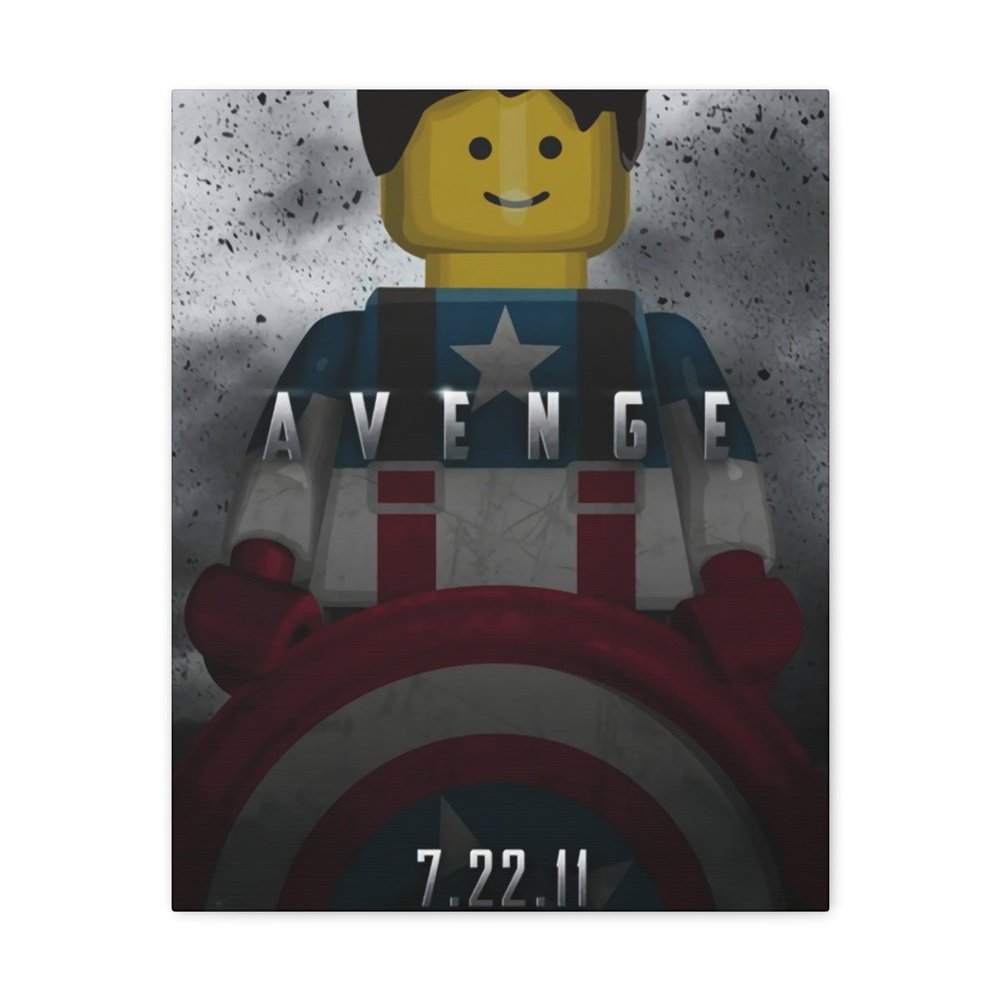 Custom MOC Same as Major Brands! Captain America LEGO Movie Wall Art Canvas Art With Backing.