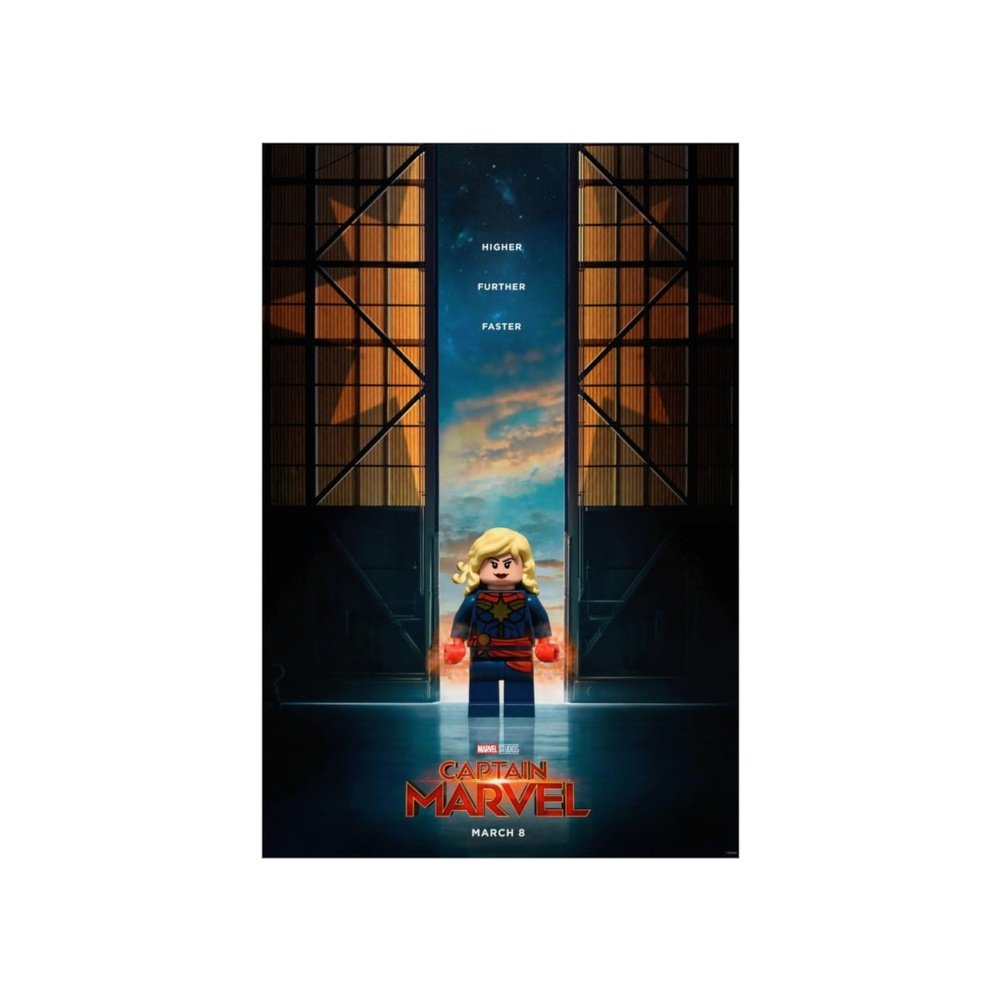 Captain Marvel LEGO Movie Wall Art POSTER ONLY Jurassic Bricks