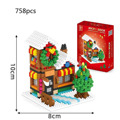 Christmas Coffee House Build Model Building Difficult Building Blocks DIY Educational Children Assembled Toy Gift Birthday Gift Jurassic Bricks