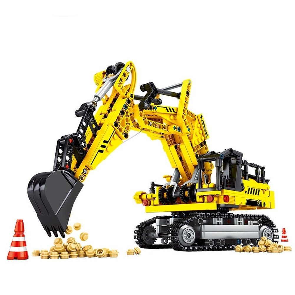 City Engineering Bulldozer Crane Car Truck Excavator Roller Building Blocks Construction Bricks Toy for Children Jurassic Bricks