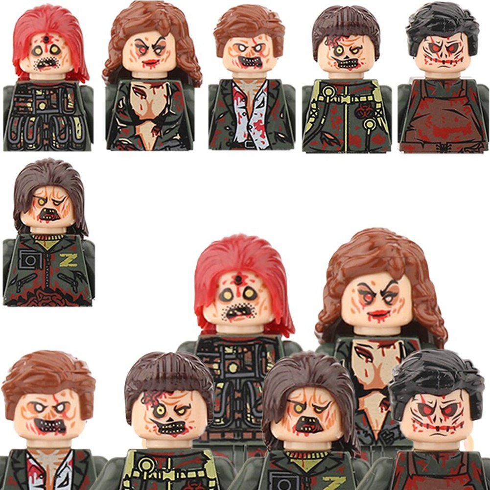 City Halloween Zombies Building Blocks Ghost Movies Figures Chemical Defense Warfare Corps Nuclear Worker Cemetery Bricks Toys Jurassic Bricks