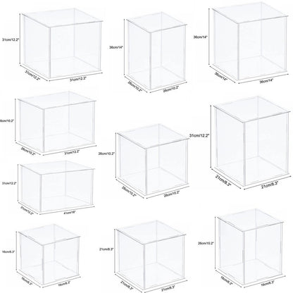 Clear Acrylic Display Box Countertop Case Organizer Stand Dust proof Showcase for Figures/Toys/Collectibles/Gundam/Car Model/Lego Jurassic Bricks
