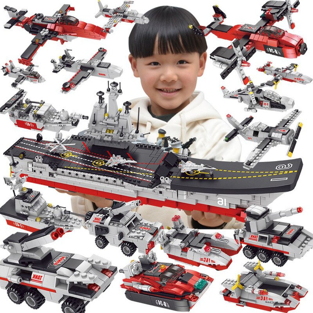 Custom Moc Same As Major Brands! Compatible with Lego Soldier Warship Battle Cruise Building Blocks Tank Aircraft Model Toy Construction Bricks Toy