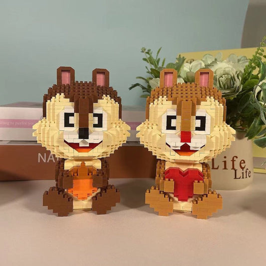 Disney cartoon figures Chipmunk brother micro diamond blocks Chip Dale nanobrick squirrel building brick toy for kids gifts Jurassic Bricks