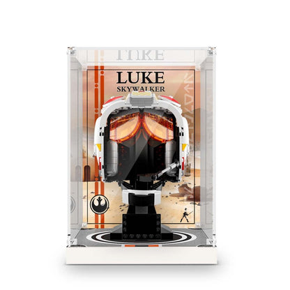 Display Acrylic Box Compatible For LEGO 75327 Luke Sky walker Red Five Helmet Dust Cover Building Blocks Accessories Jurassic Bricks