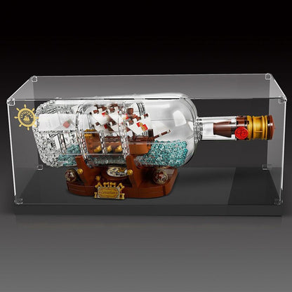 Display Container For Lego Clear Acrylic 21313 Ship in a Bottle Acrylic Clear Display Case Showcase (Lego Set not Included) Jurassic Bricks