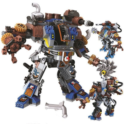 ERBO 371pcs City Age Of Steam Series Military Mechanical Titan Robots Figures Building Blocks Bricks Toys for Children Gifts 