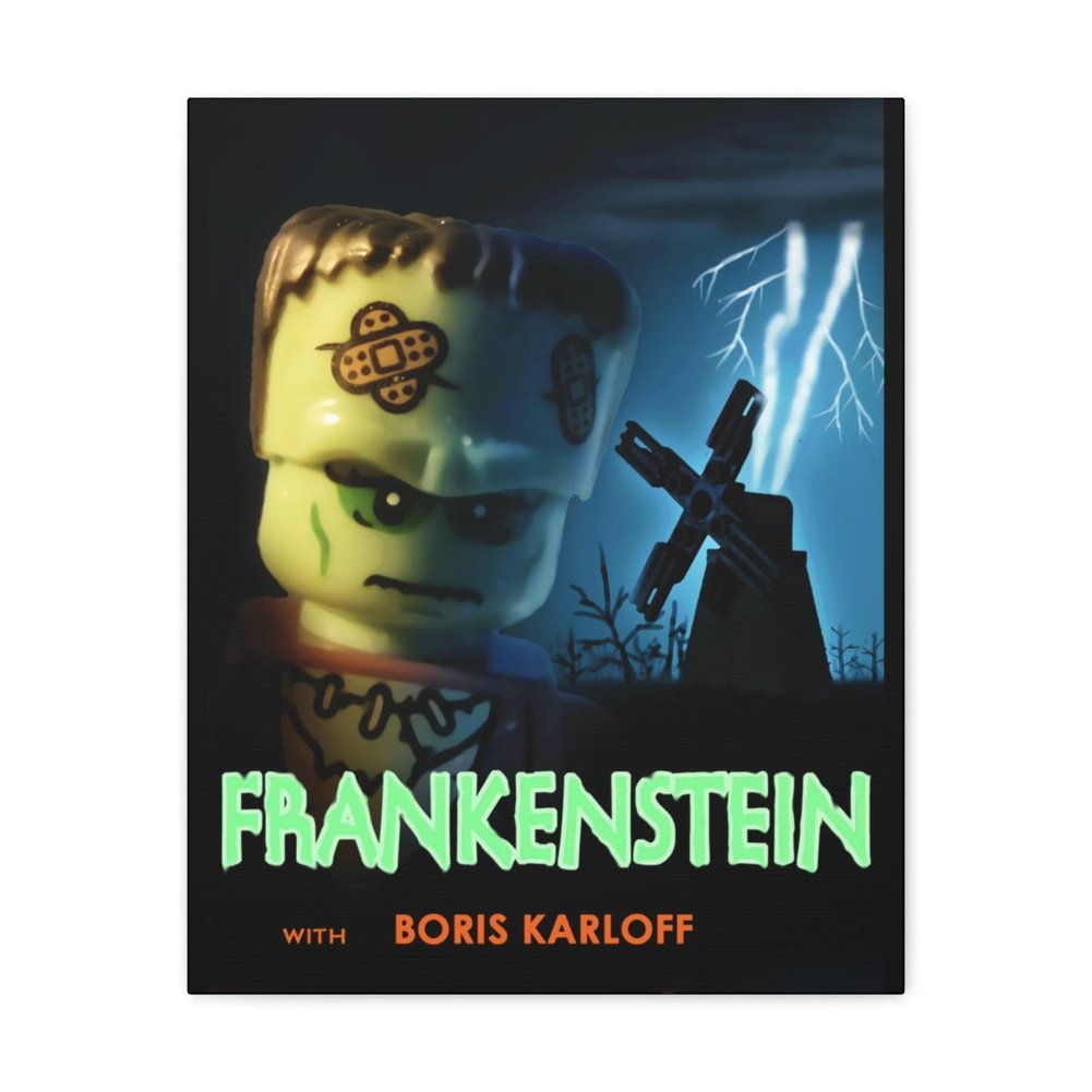 Custom MOC Same as Major Brands! Frankenstein LEGO Movie Wall Art Canvas Art With Backing.