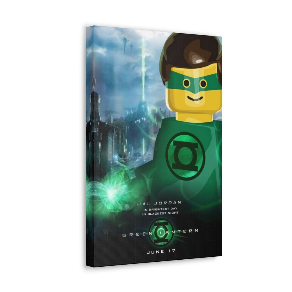 Green Lantern LEGO Movie Wall Art Canvas Art With Backing. Jurassic Bricks