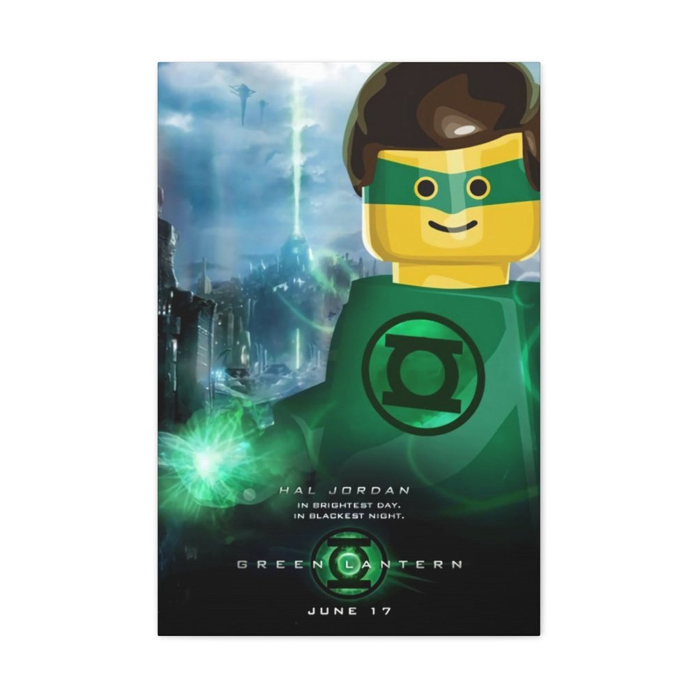 Custom MOC Same as Major Brands! Green Lantern LEGO Movie Wall Art Canvas Art With Backing.