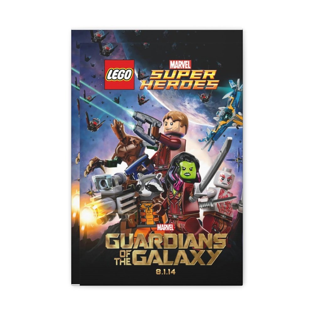 Guardians of The Galaxy v2 LEGO Movie Wall Art Canvas Art With Backing. Jurassic Bricks