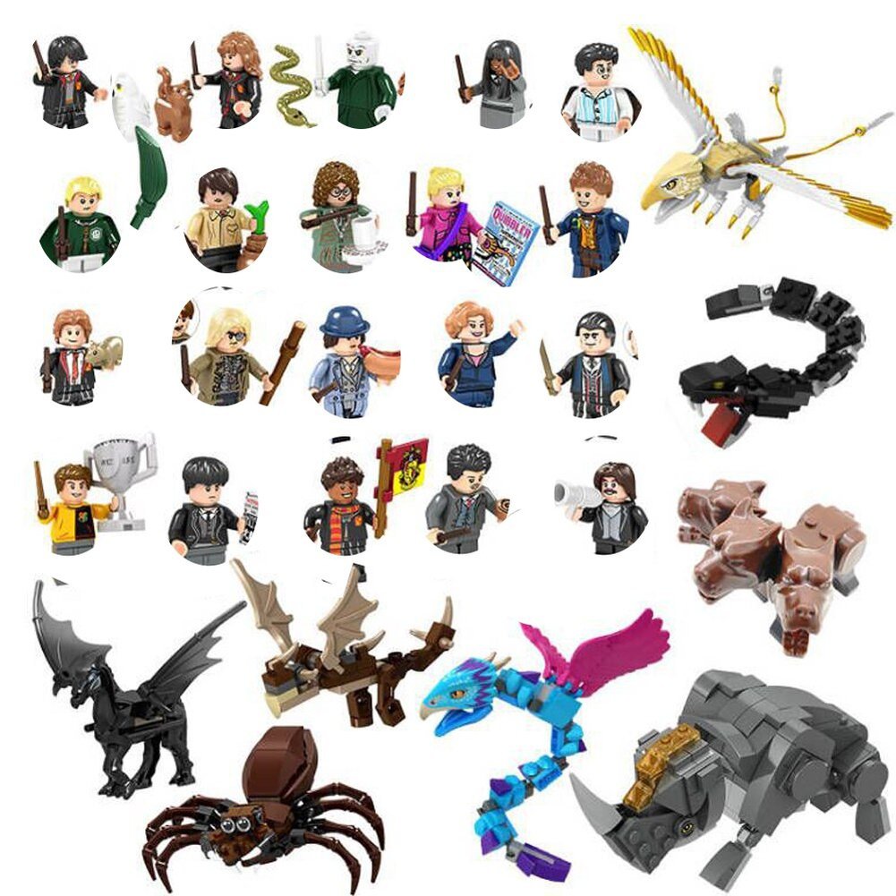 Harris Mini Doll Action Figure Building Block Brick Toy for Children Kid Gift for Boy Girl Assembly Construction Miniature Model Jurassic Bricks