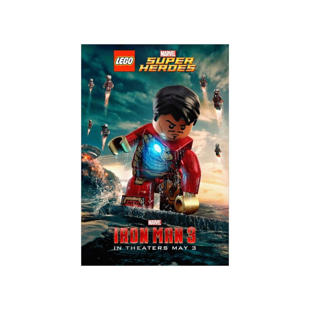 Iron Man 3 LEGO Movie Wall Art POSTER ONLY Jurassic Bricks