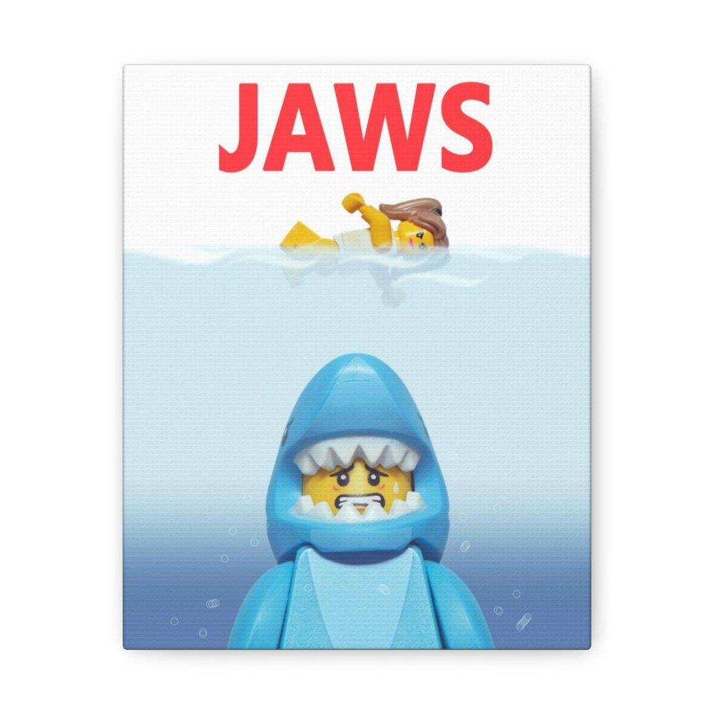 Jaws v2 LEGO Movie Wall Art Canvas Art With Backing. Jurassic Bricks