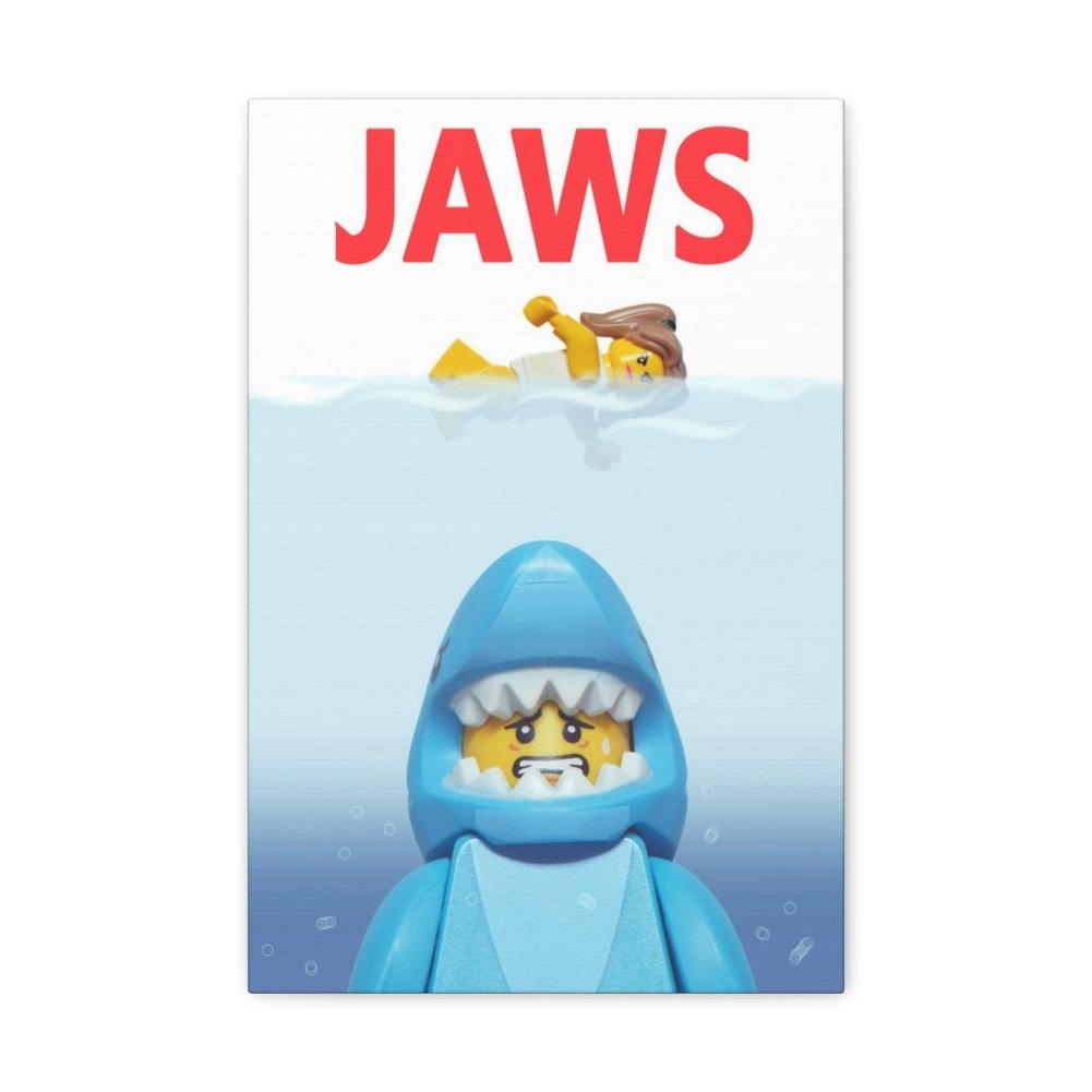 Jaws v2 LEGO Movie Wall Art Canvas Art With Backing. Jurassic Bricks