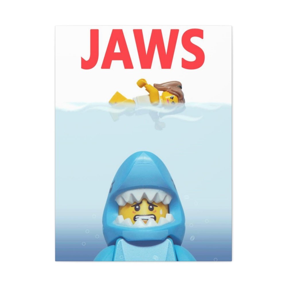 Custom MOC Same as Major Brands! Jaws v2 LEGO Movie Wall Art Canvas Art With Backing.