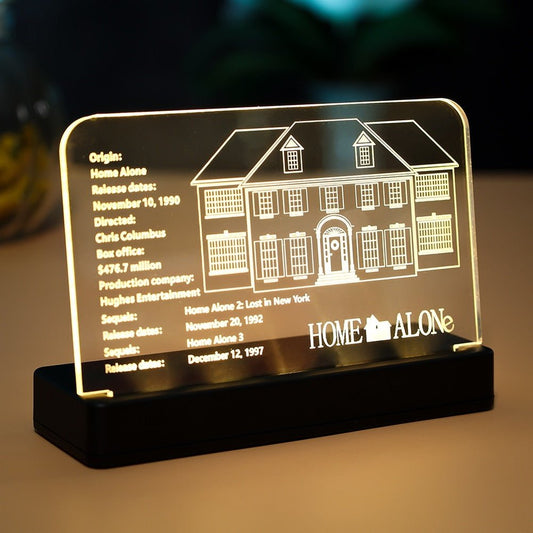 LED Light  Acrylic Display Board Sign Plate Nameplate For Ideas Home Alone 21330 Building Blocks Bricks Toys Set Jurassic Bricks