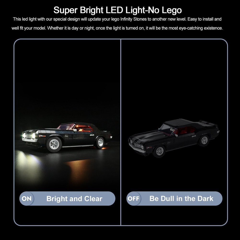 LED Light Kit For 10304 Chevroleted Camaro Z28 DIY Toys Set Not Included Building Blocks Only Lighting Kit Jurassic Bricks