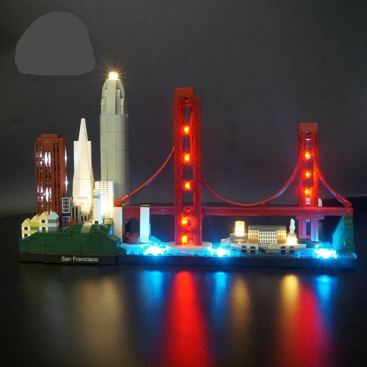 LED Lighting Set DIY Toys For 21043 Architecture San Francisco Light Set (Not Included Building Blocks) Jurassic Bricks
