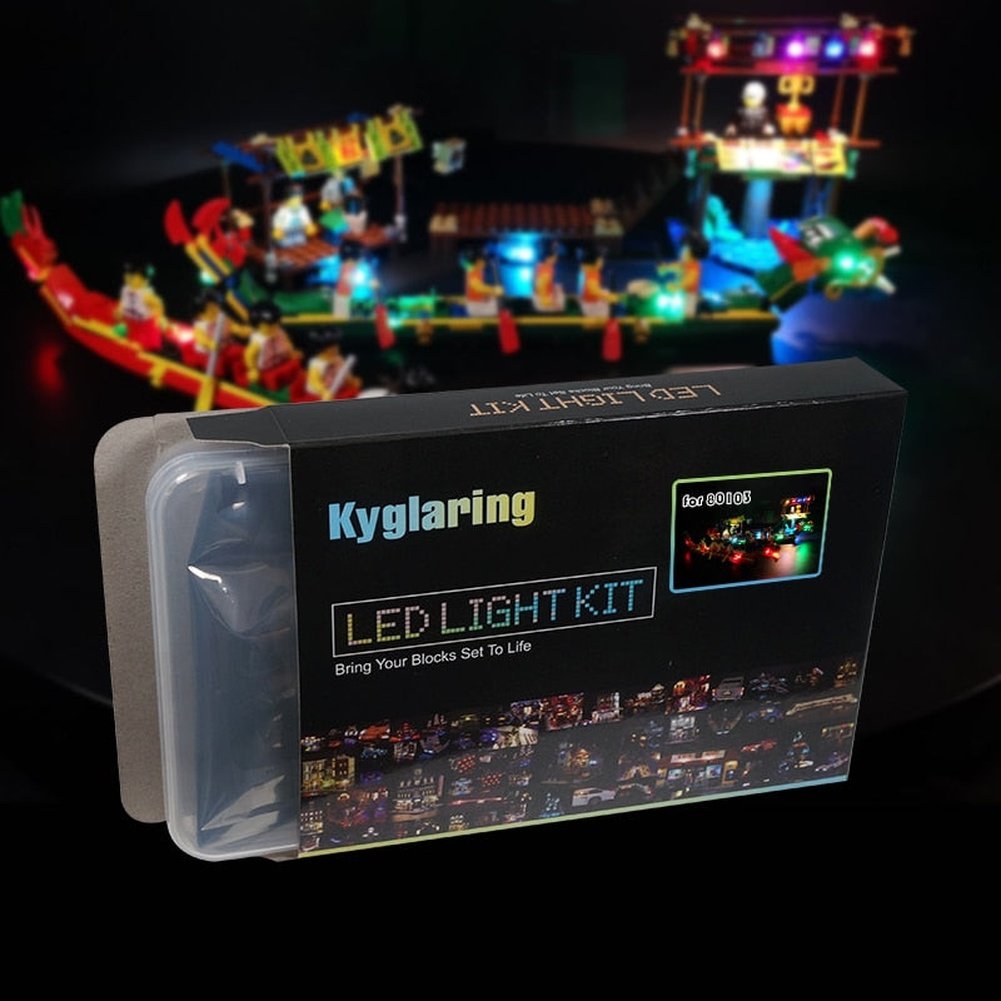 LED Lighting Set DIY Toys For 80103 Chinese Seasonal Set Dragon Boat Race (Not Included Building Blocks) Jurassic Bricks