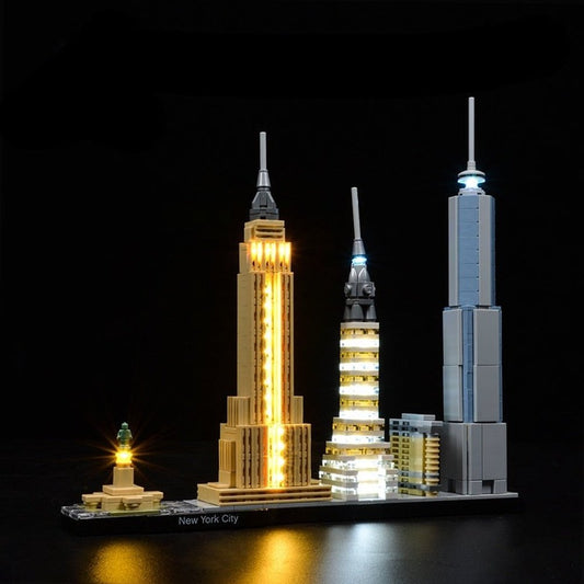 LED Lighting Set DIY Toys For Creator  21028 Architecture New York City Building Blocks Jurassic Bricks