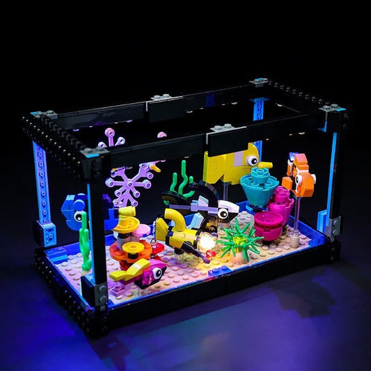 LED Lighting Set DIY Toys For Creator 3-in-1 31122 No Glass Fish Tank Building (Not Included Building Blocks) Jurassic Bricks