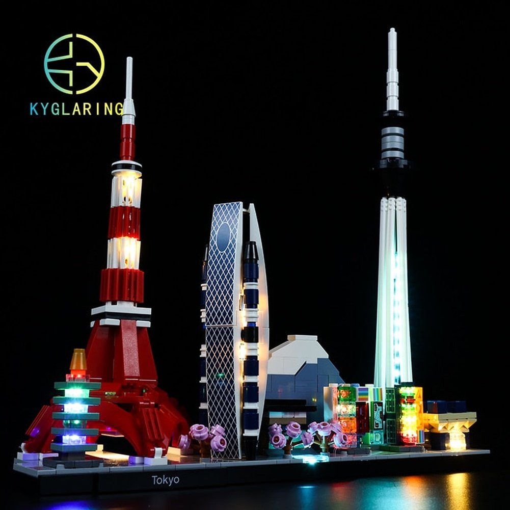 Custom MOC Same as Major Brands! LED Lighting Set DIY toys Architecture 21051 Tokyo Skyline Blocks Building