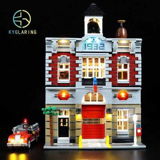 LED Lighting Set DIY Toys for Creator 10197 City Street Fire Brigade Building Blocks Jurassic Bricks
