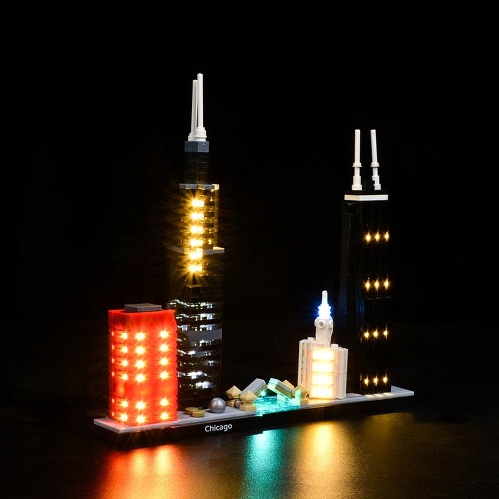 LED Lighting Set DIY Toys for Creator 21033 Architecture Chicago Willis Tower Building Blocks Jurassic Bricks